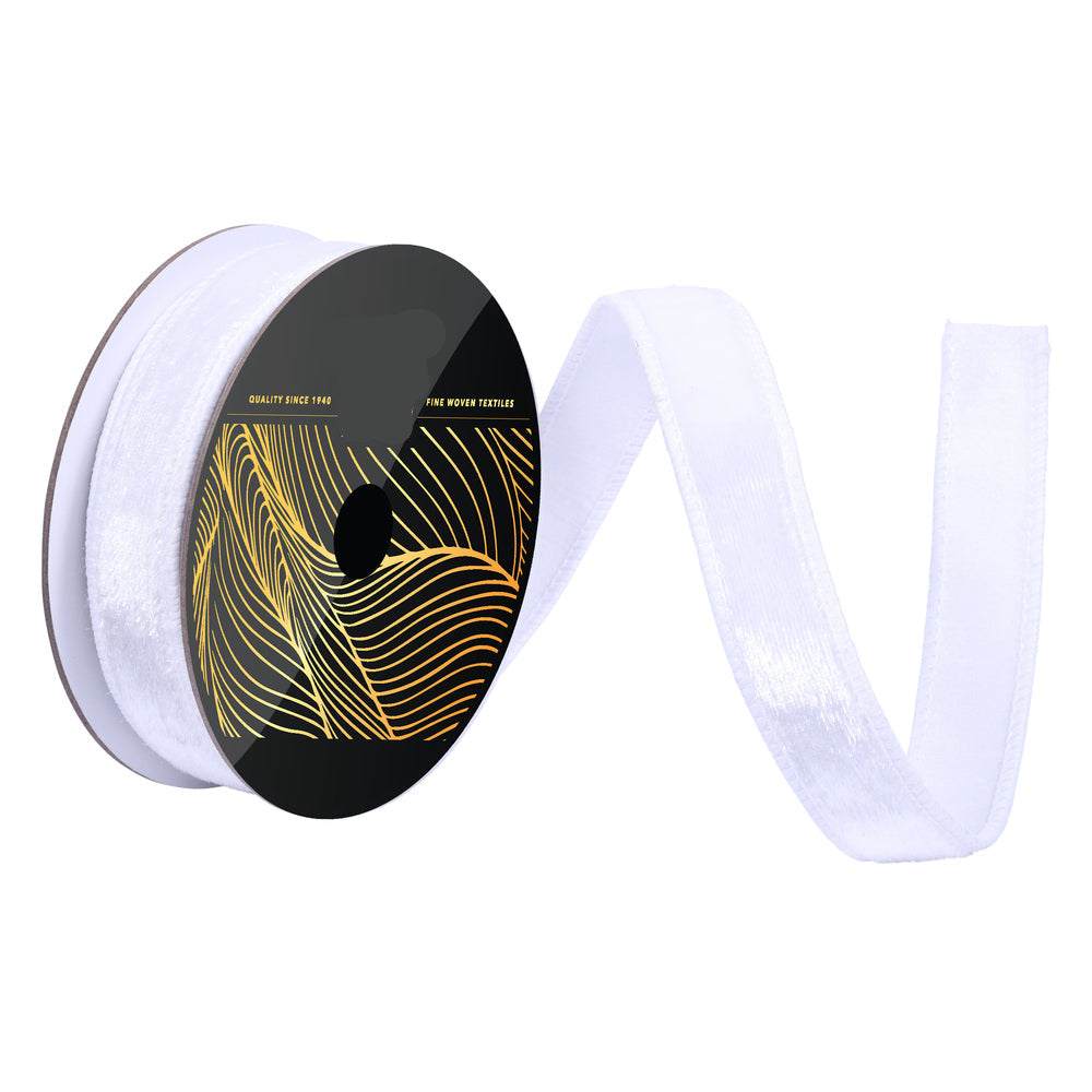 1" Ribbon - Velvet Luster - 10 Yard Roll - White White- 1"- 10 yard — view 1