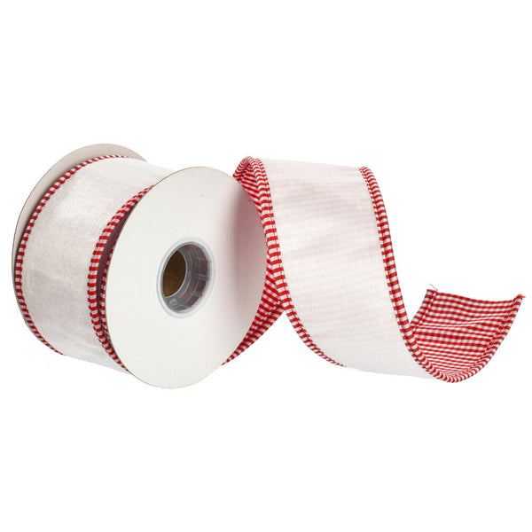 2.5" x5 Yards Ivory Velvet Striped Taffeta Ribbon