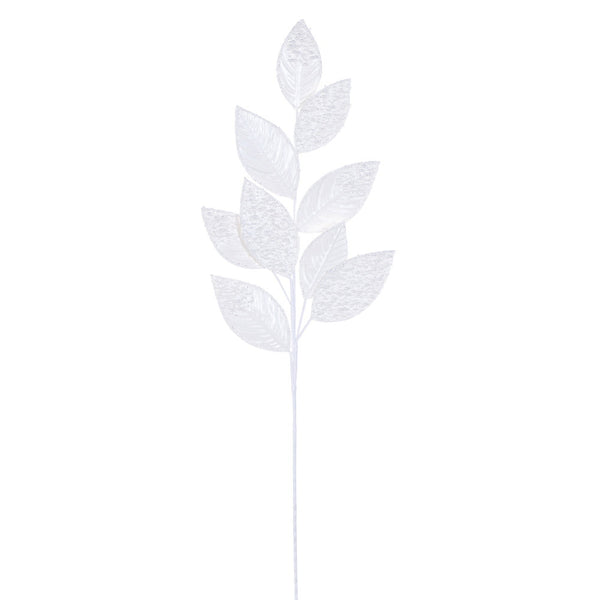 32" White Faux Leather Pearl Spray - Set of 2