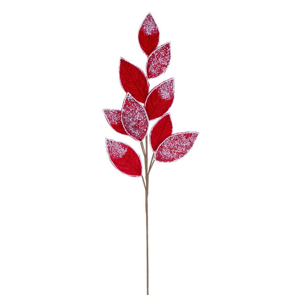 32" Velvet Pearl Leaf Spray - Set of 2