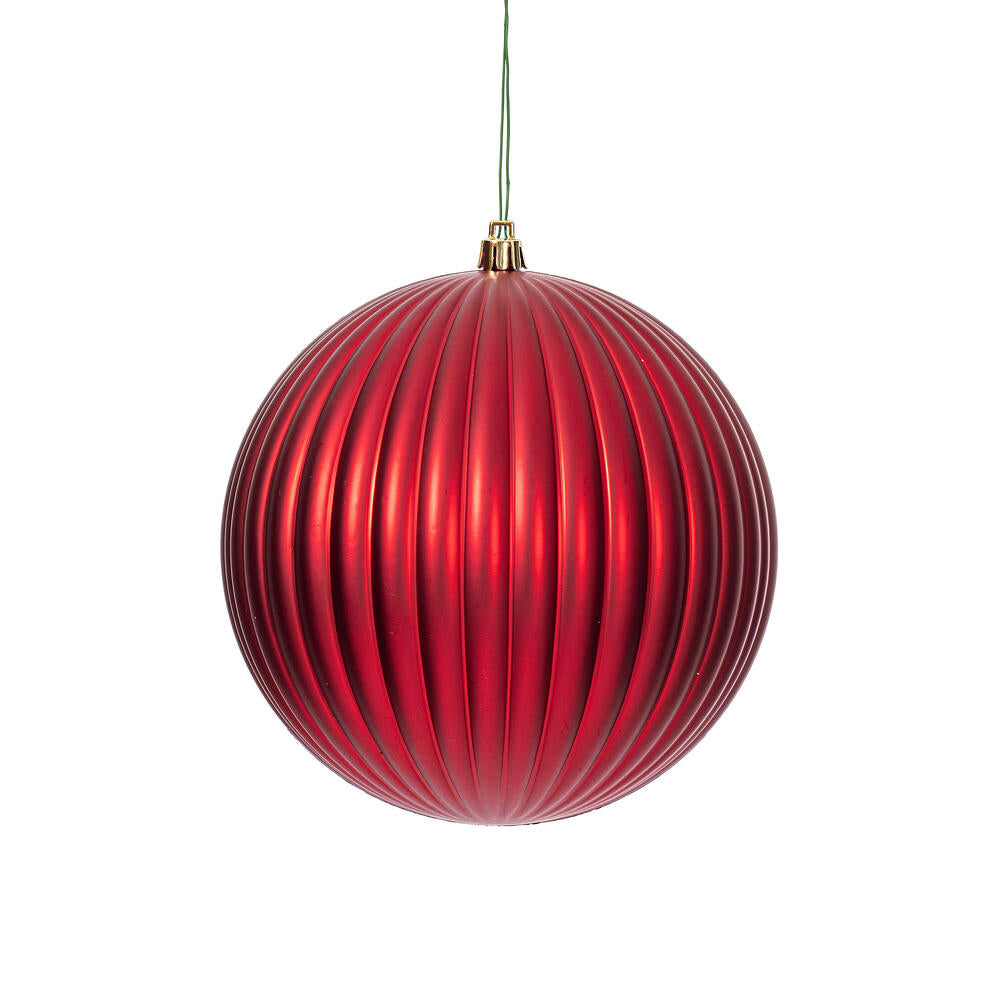10" Matte Lined Ball Ornament - Set of 4 — view 2