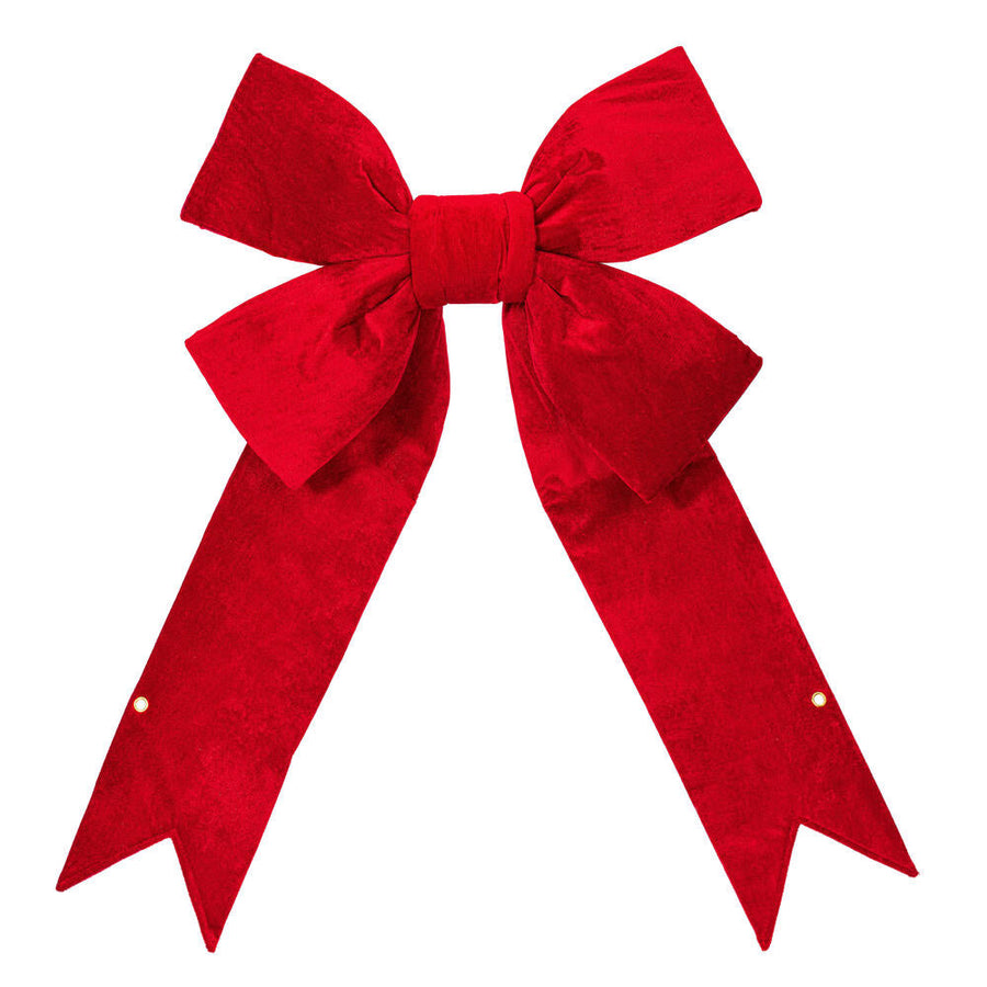36" Premium Velvet Structural Christmas Bow - Red - UV Treated 36"- Red- None