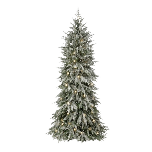 Micro-LED Snowy Norfolk Tree - WW Micro Led and G40 - Multi Function (7.5' and 9')