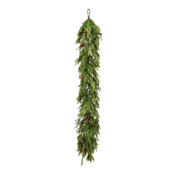 72X12" Natural Touch Mix Evergreen Garland