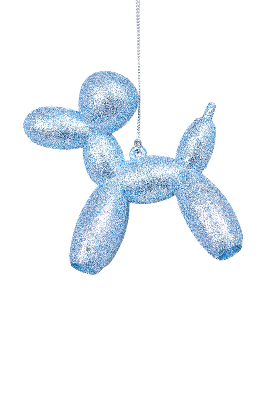 Cerulean Glittery Balloon Poodle Dog Ornament