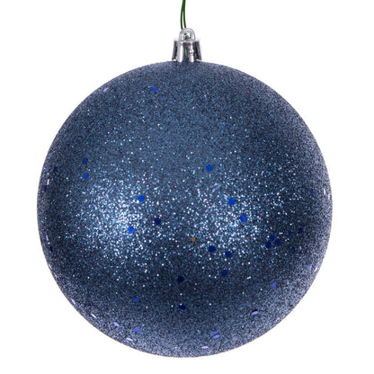 4" Shatterproof Ball Ornament - Denim Blue - Pearl - UV Treated 6" (Set of 4)- Sequin – Bag of 4 — view 1