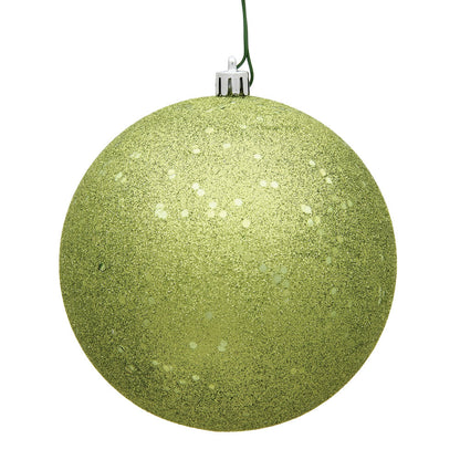 4" Shatterproof Ball Ornament - Lime - Candy - UV Treated 6" (Set of 4)- Sequin – Bag of 4 — view 4