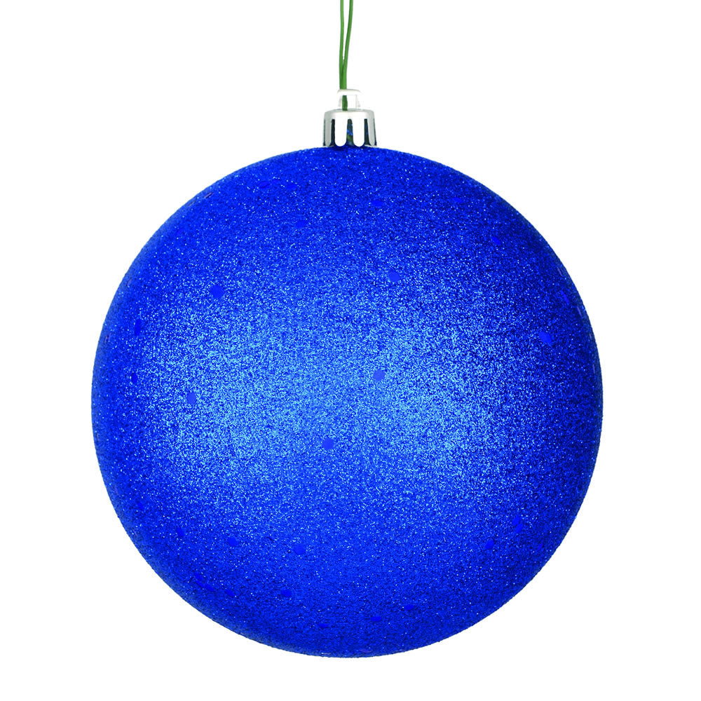 4" Shatterproof Ball Ornament - Midnight Blue - Shiny - UV Treated 8" (Single)- Sequin — view 1