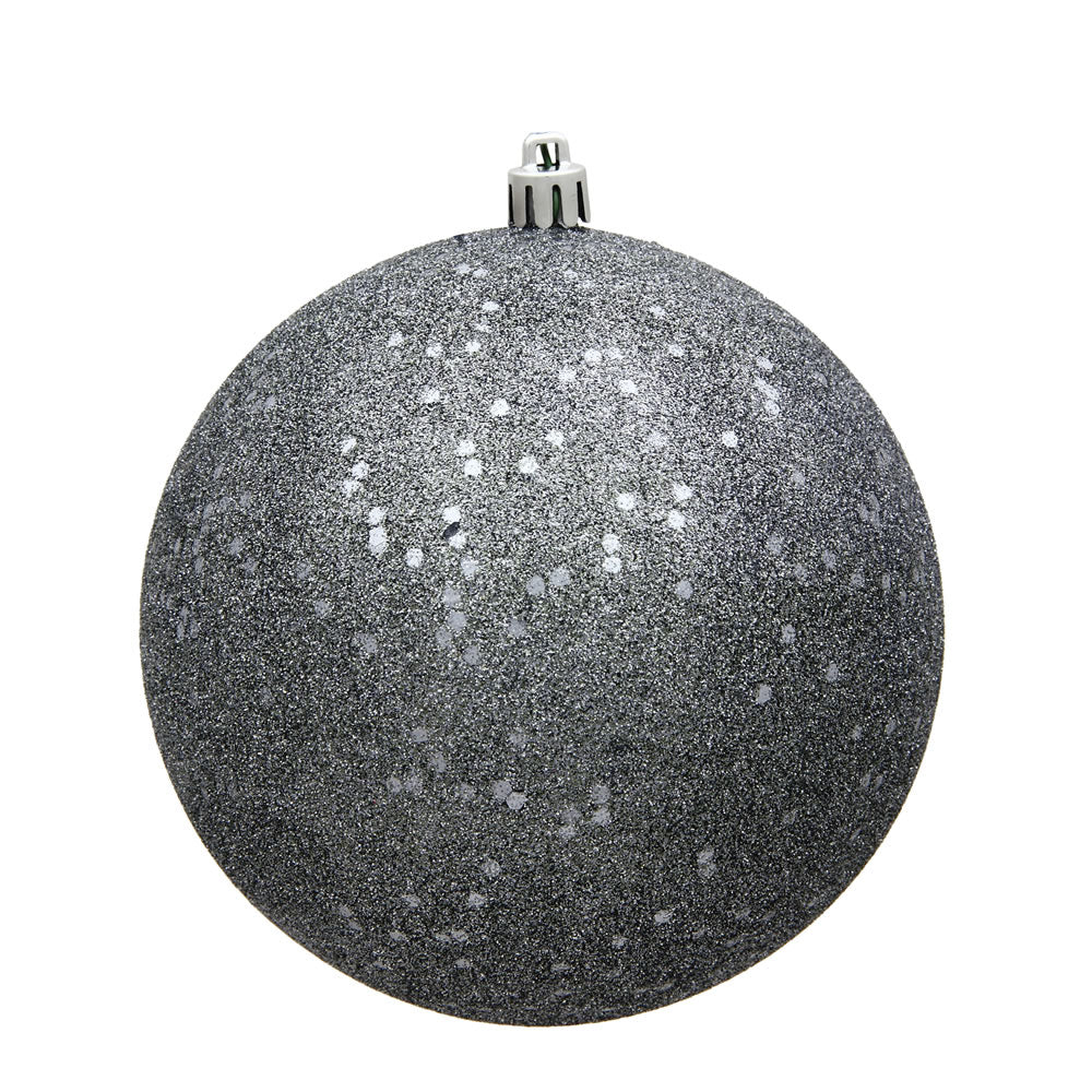 4" Shatterproof Ball Ornament - Pewter - Candy - UV Treated - Bag of 6 — view 5