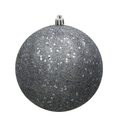 4" Shatterproof Ball Ornament - Pewter - Candy - UV Treated - Bag of 6 — view 5