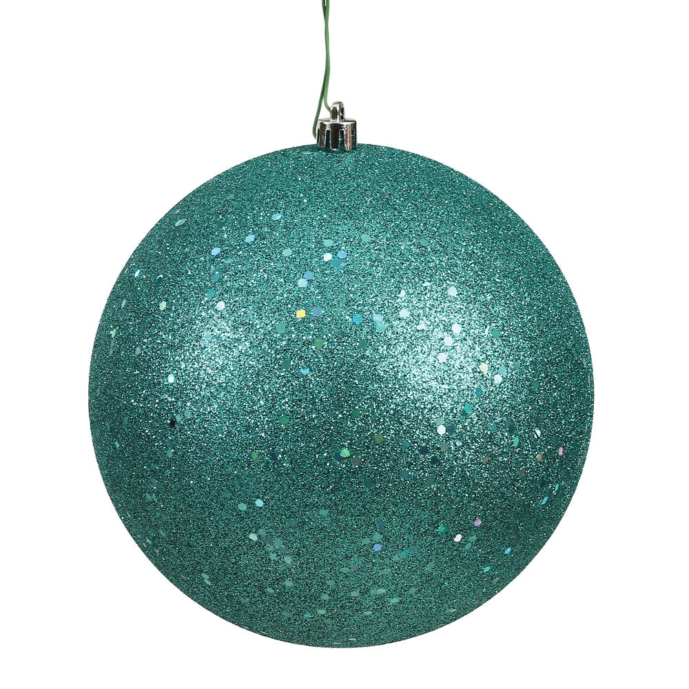 4" Shatterproof Ball Ornament - Teal - Sequin - Bag of 6 4" (Set of 6)- Sequin — view 4