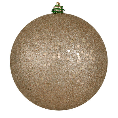 4" Shatterproof Ball Ornament - Oat - Glitter - Bag of 6 — view 5