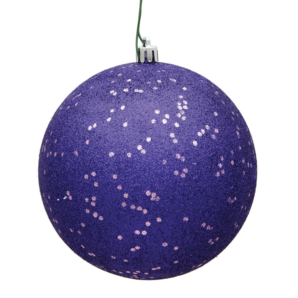 6" Shatterproof Ball Ornament - Purple - Sequin - Bag of 4 6" (Set of 4)- Sequin — view 4