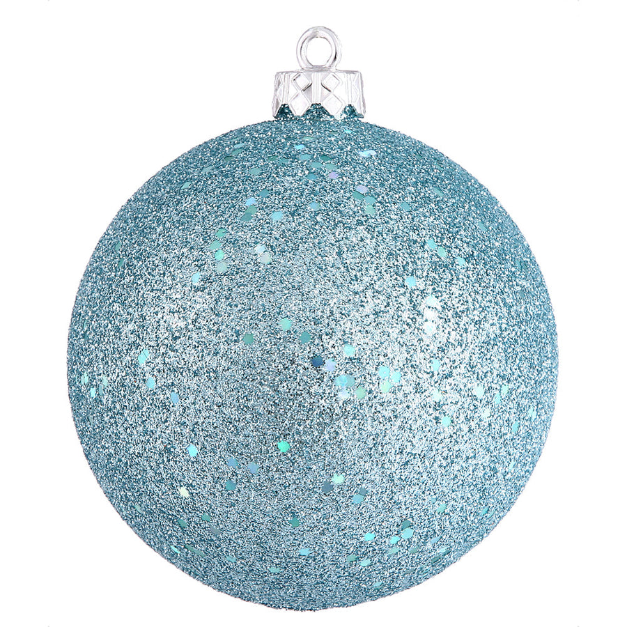 4" Shatterproof Ball Ornament - Baby Blue - Sequin - Bag of 6 4" (Set of 6)- Sequin