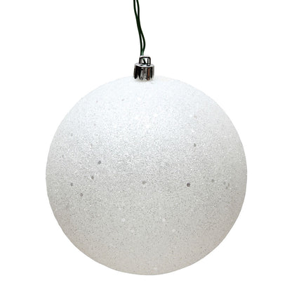 4" UV Treated Ball Ornament - White - Sequin Sequin (UV) — view 1