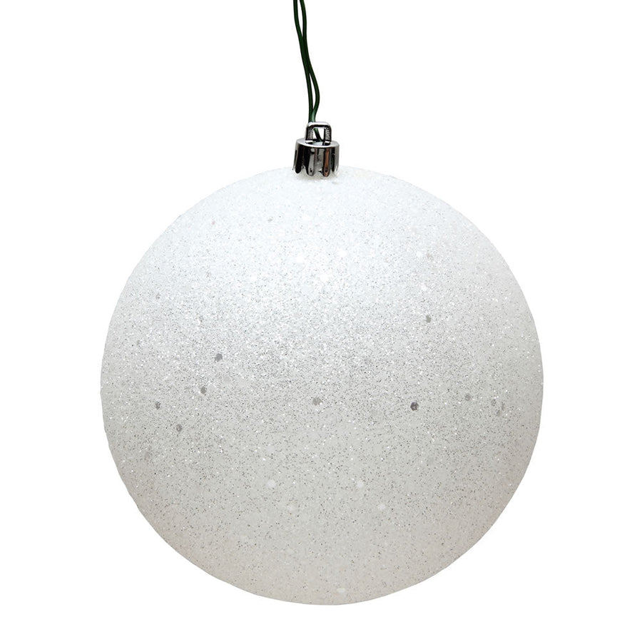 8" UV Treated Ball Ornament - White - Sequin Sequin (UV)