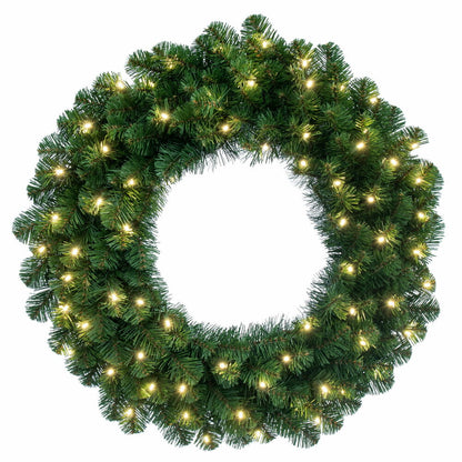 48" Warm White Large Deluxe Sequoia Fir Wreath 48"- Warm White — view 1