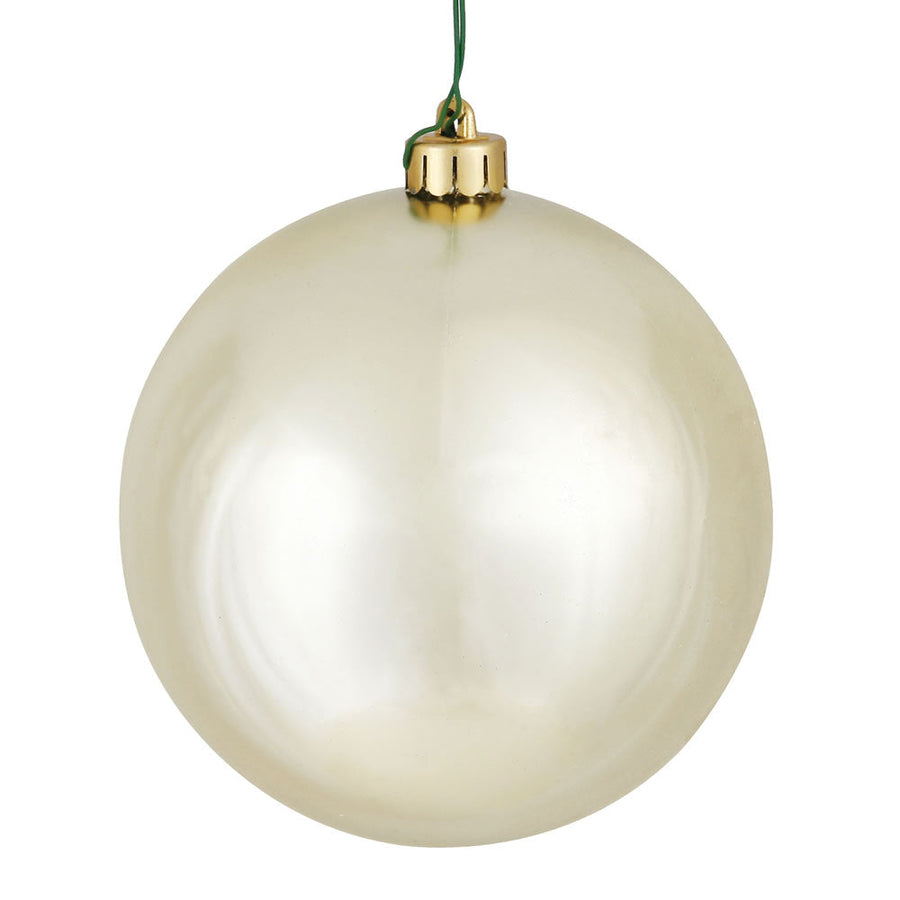 8" Shatterproof Ball Ornament - Champagne - Shiny - UV Treated 8" (Single)- Shiny (UV)