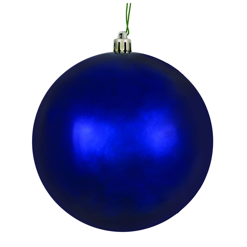 4" Shatterproof Ball Ornament - Midnight Blue - Shiny - UV Treated - Bag of 6 4" (Set of 6)- Shiny (UV) — view 1