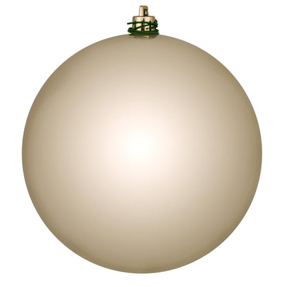 4" Shatterproof Ball Ornament - Oat - Glitter - Bag of 6 — view 3