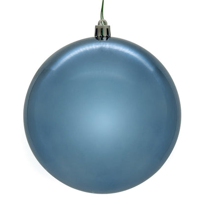 4" Shatterproof Ball Ornament - Denim Blue - Shiny - UV Treated - Bag of 6 4" (Set of 6)- Shiny (UV) — view 1