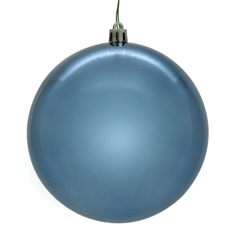 4" Shatterproof Ball Ornament - Denim Blue - Matte - UV Treated 6" (Set of 4)- Shiny (UV) – Bag of 4 — view 1