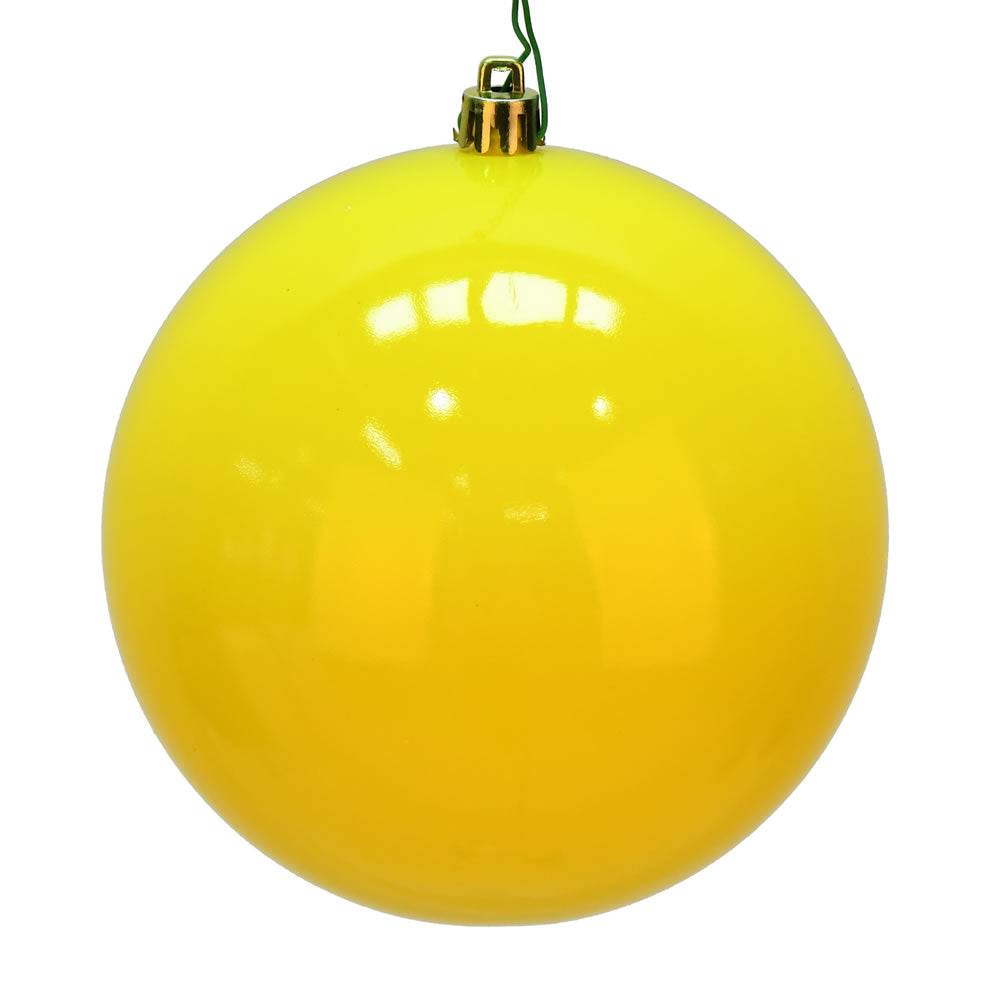 Yellow - Shatterproof Ball Chritsmas Tree Ornamanets — view 3
