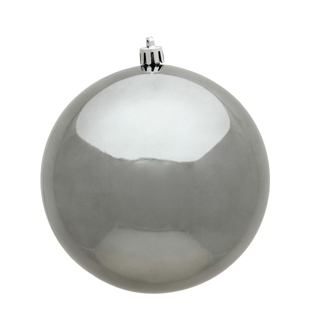 4" Shatterproof Ball Ornament - Pewter - Candy - UV Treated - Bag of 6 — view 4