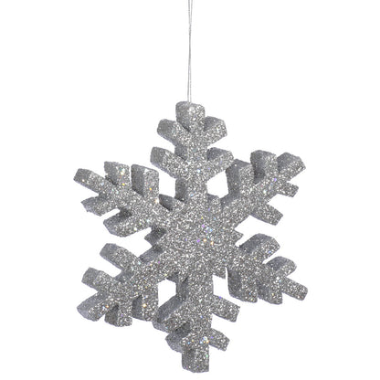12" Outdoor Glitter Snowflake Ornament - Silver Silver- 12" — view 2