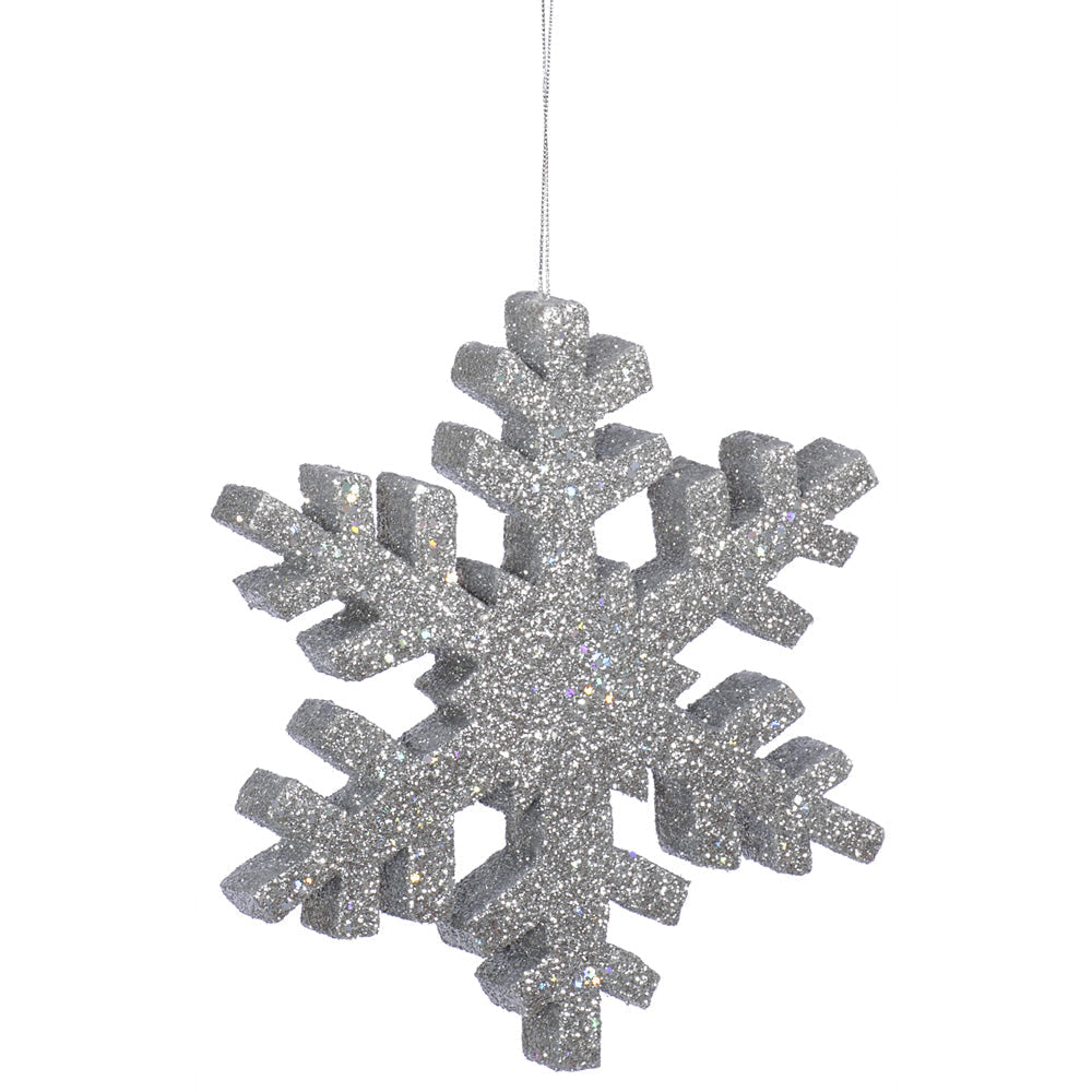 24" Outdoor Glitter Snowflake Ornament - Silver Silver- 24" — view 2