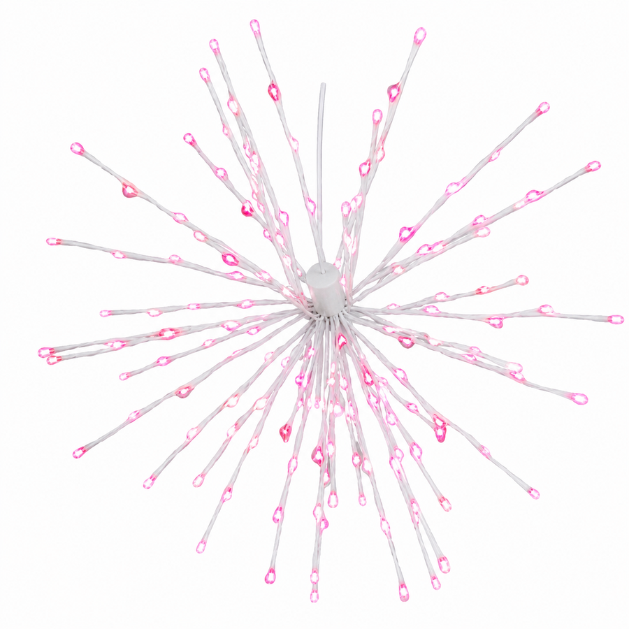 24" Pink LED Spritzer - Twinkle - White Frame Twinkle- Pink- White- 24"