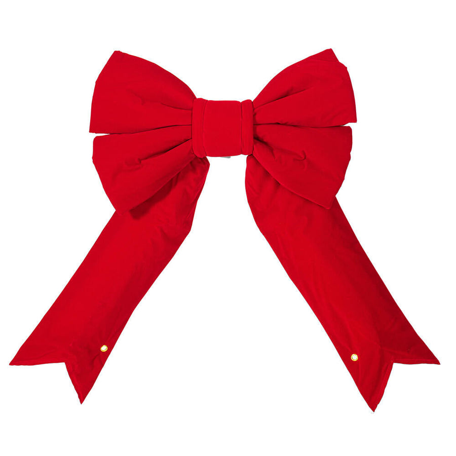 12" Premium Velvet Structural Christmas Bow - Red - UV Treated 12"- Red- None