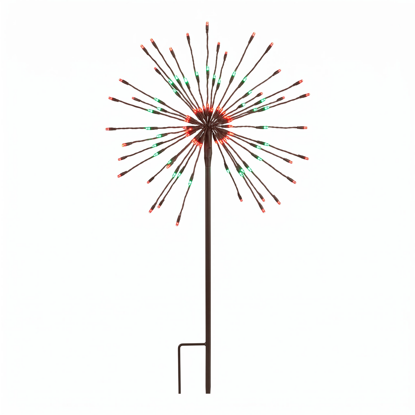 34" Red/Green Light Burst Ground Stake Red & Green- Steady- Brown