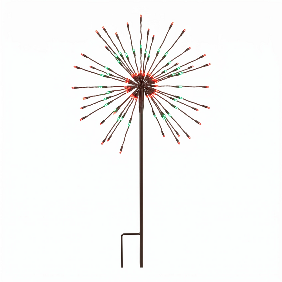 34" Red/Green Light Burst Ground Stake Red & Green- Steady- Brown