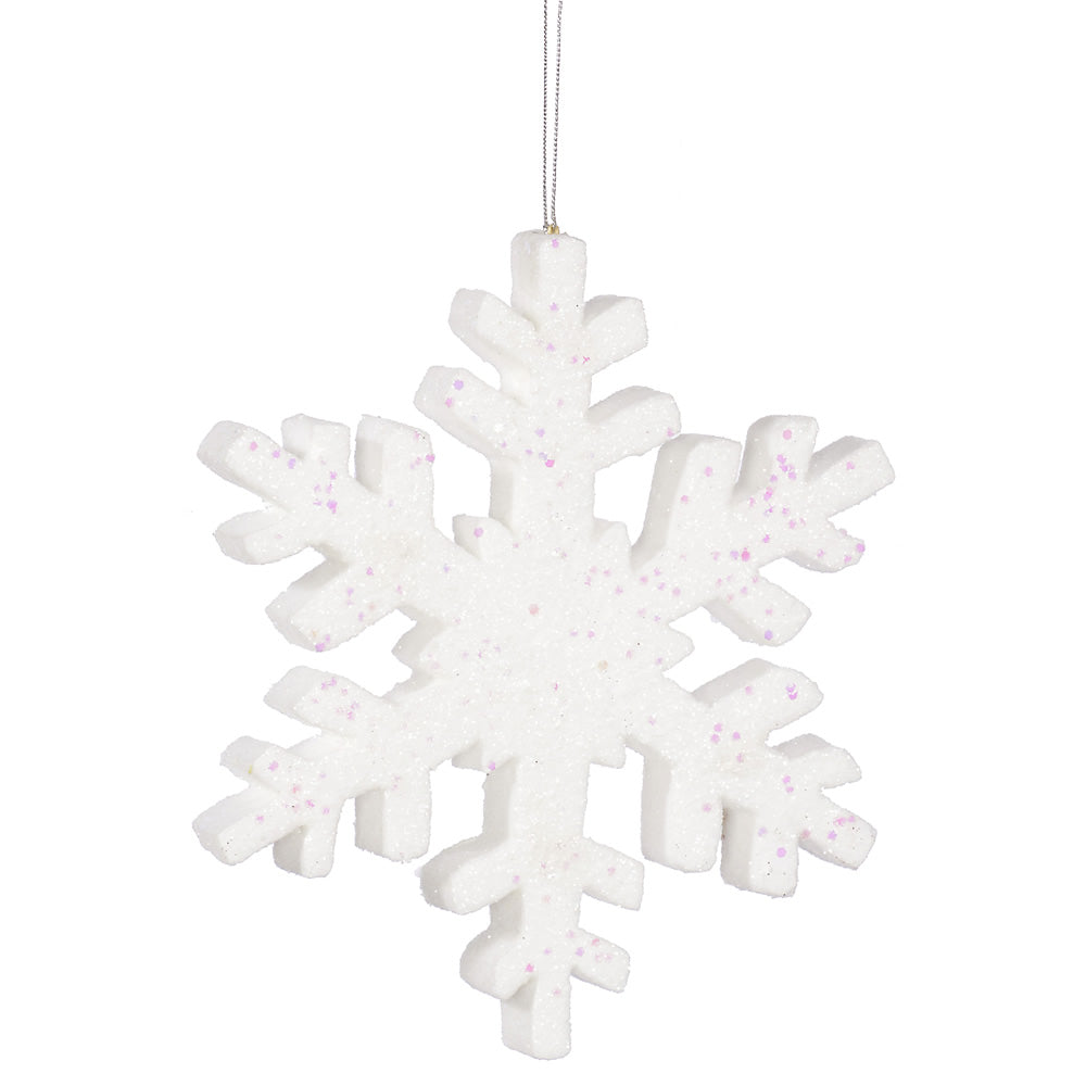 4" Outdoor Glitter Snowflake Ornament - White White- 8" — view 2