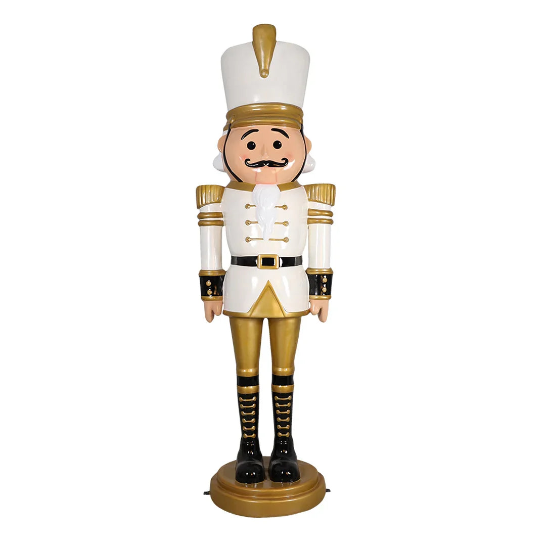 9' Nutcracker Resin Display - White / Gold 9'- White / Gold- Playful — view 1
