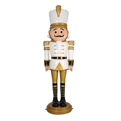 9' Nutcracker Resin Display - White / Gold 9'- White / Gold- Playful — view 1