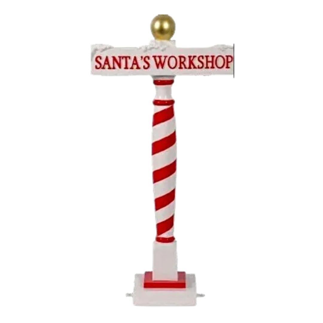 35" Santa's Workshop Sign Resin Display — view 1