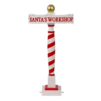 35" Santa's Workshop Sign Resin Display — view 1