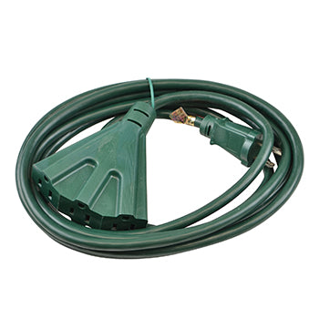 3-Way Extension Cord - Male/Female - 12' - Green