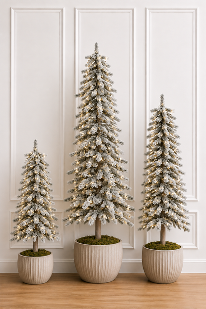 3' Flocked Alpine Accent Tree - Prelit 3' x 21"