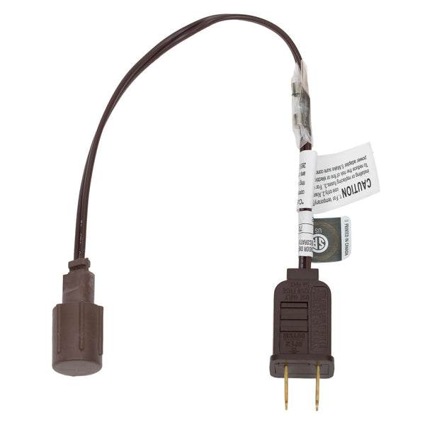 36" Coaxial Power Cord - Brown Cord - White Series