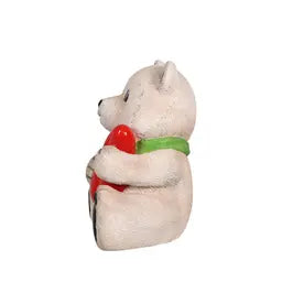 Baby Polar Bear Holding Light Bulb Resin Display