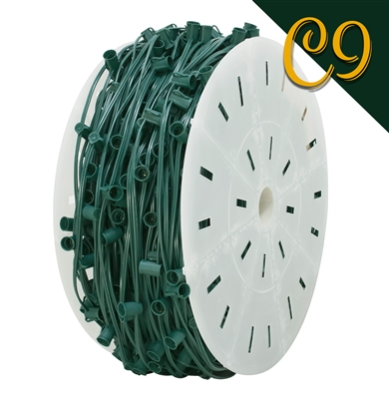 Green C9 Socket Wire - 12" Spacing - 500' Spool