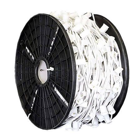 White C9 Socket Wire - 12" Spacing - 500' Spool