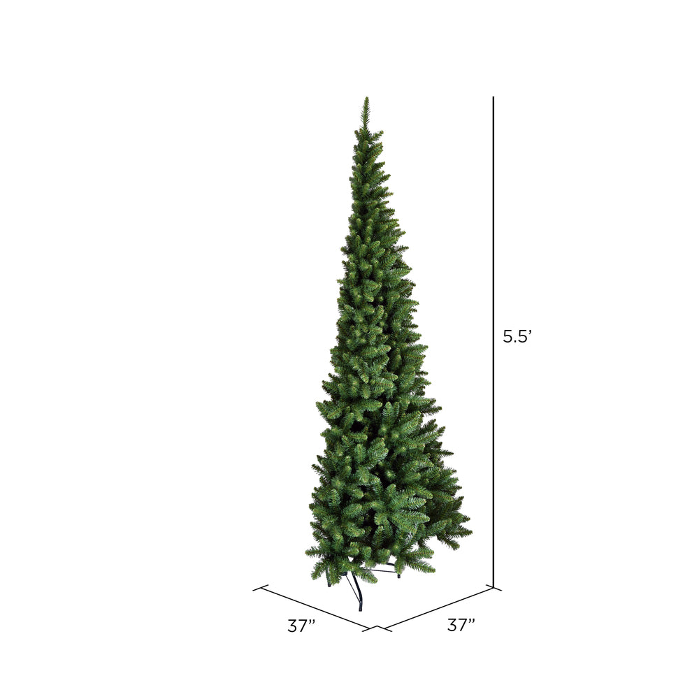 7.5' x 50" Chapel Half Christmas Tree - 450 Warm White LED Lights 7.5' x 50"