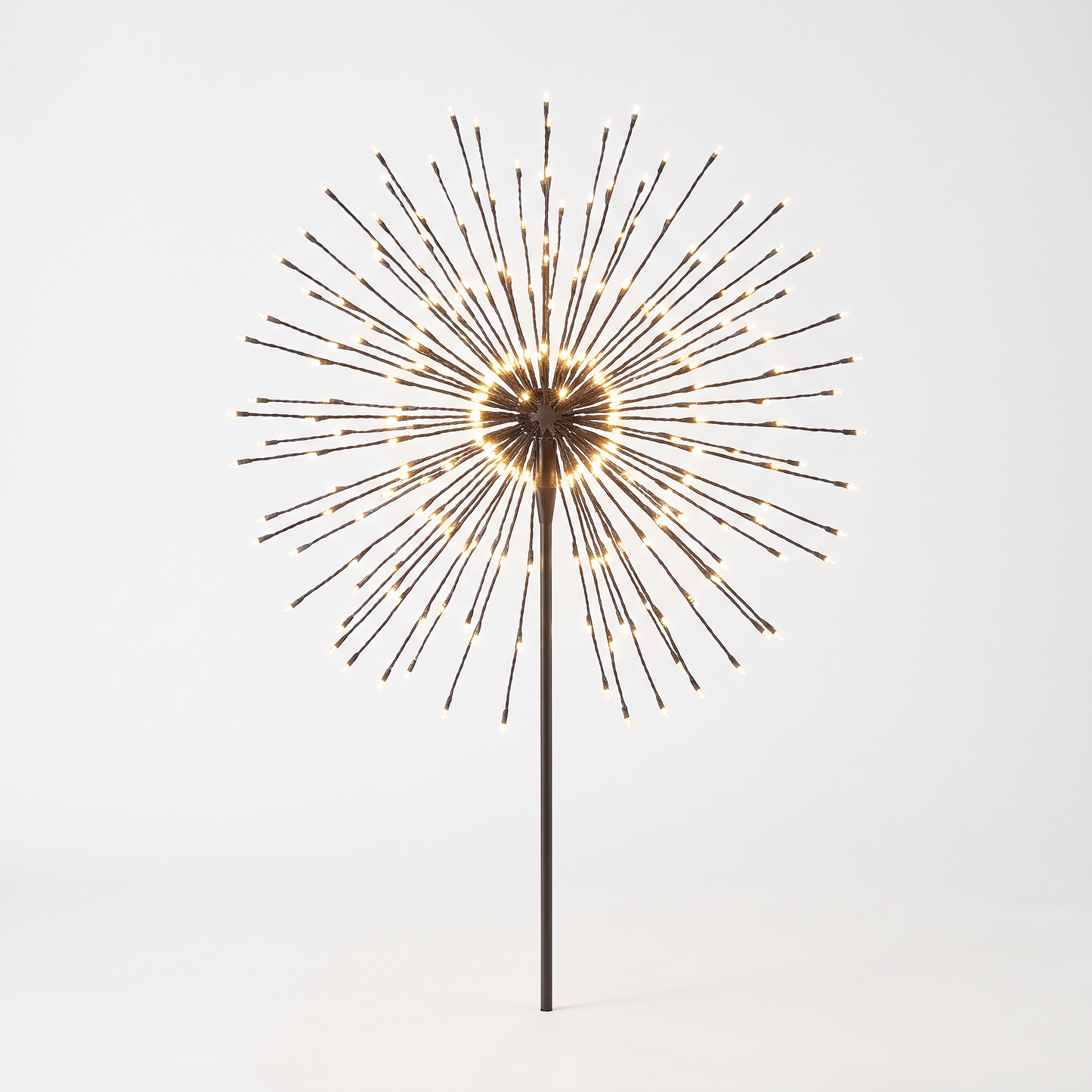 34" Warm White Twinkle Light Burst Ground Stake Warm White- Twinkle- Brown