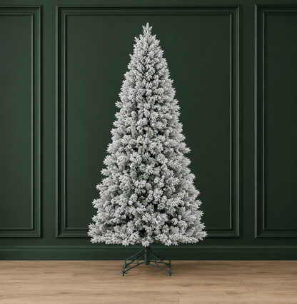 12' x 64" Flocked Jackson Christmas Tree - 1,800 Warm White Lights 12' x 64"