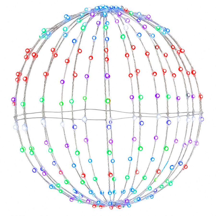 16" RGB Foldable Sphere - Multiple Effects - Silver Frame
