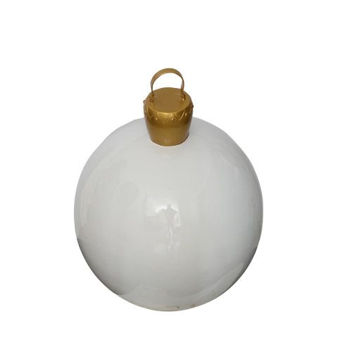 White Ball Ornament with Metal Stand